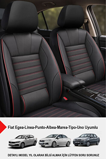 GM-DESIGN غطاء مقعد سيارة من الجلد الحجري - دعم أسفل الظهر (متوافق مع FİAT Egea-Linea-Punto-Albea-Marea-Tipo-Uno)