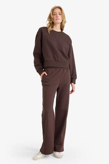 DeFacto Straight Fit Basic Straight Pocket High Waist Sweatpants B8571Ax25Au