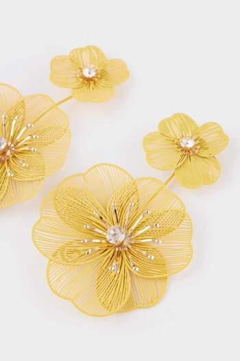 DeFacto Women's Yellow Flower Earrings F9974Axns