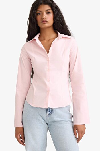 DeFacto Fitted Poplin Long Sleeve Shirt F9434Ax25Au
