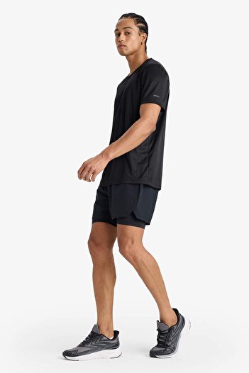 DeFacto Defactofit Slim Fit Tight Sports Woven Shorts with Inner Tights F0010Ax25Au