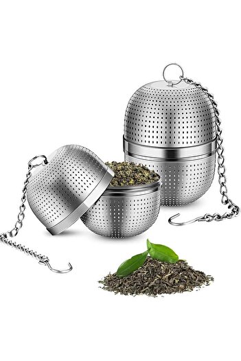 fulina Tea Strainers, 2Pcs Tea Infuser for Loose Tea, Stainless Steel Tea Ball Strainers Infuse with Chain,
