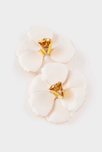 DeFacto Women's White Flower Earrings F9977Axns