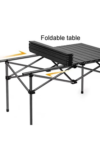 AGD Lightweight Folding Camping Table, 95cm for Picnics, BBQs, and the Beach/Black