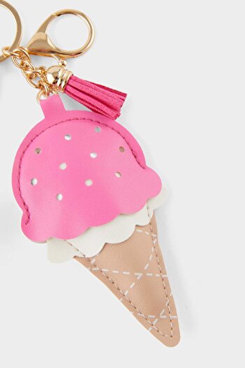 DeFacto Women's Ice Cream Gold Charm Keychain F6957Axns