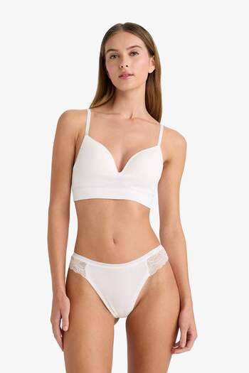 DeFacto Lace Detailed Ribbed 2-Piece Brazilian Panties-Fall in Love F6603Ax25Hs
