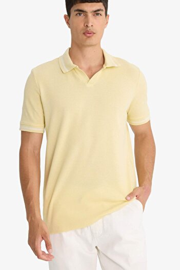 DeFacto Regular Fit Polo Neck Bubble Short Sleeve T-Shirt F6265Ax25Sm