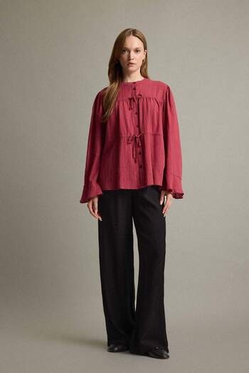 DeFacto Regular Fit Crew Neck Flared Cotton Long Sleeve Tunic F9042Ax25Au