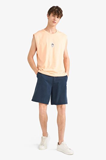 DeFacto Boxy Fit Printed Crew Neck Tank Top G0022Ax25Hs