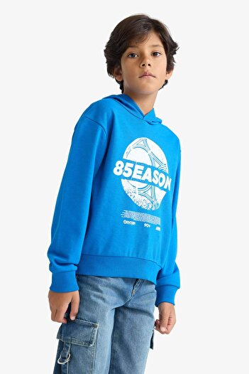 DeFacto Erkek Çocuk Kapüşonlu Baskılı Sweatshirt F2845A825AU