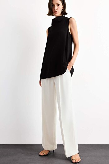 DeFacto Relax Fit Turtleneck Twill Sleeveless Blouse G0239Ax25Sm
