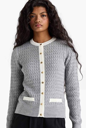 DeFacto Fitted Crew Neck Buttoned Knitwear Cardigan A1107Ax25Au