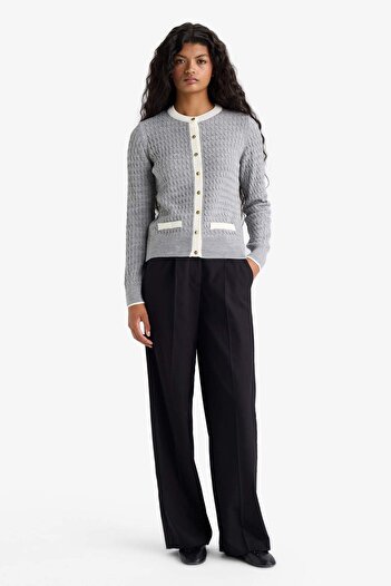 DeFacto Fitted Crew Neck Buttoned Knitwear Cardigan A1107Ax25Au