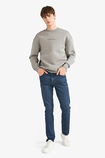 DeFacto Boxy Fit Crew Neck Soft Fleece Printed Sweatshirt X8282Az25Au