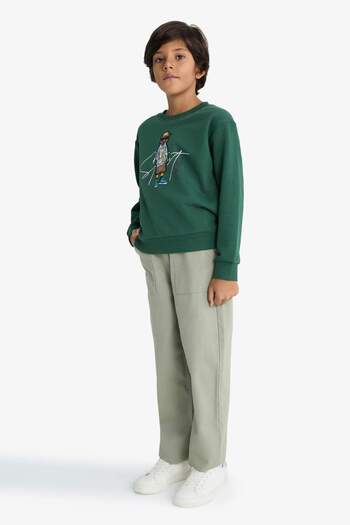 DeFacto Boy's Loose Fit Standard Leg Gabardine Trousers F2478A825Au