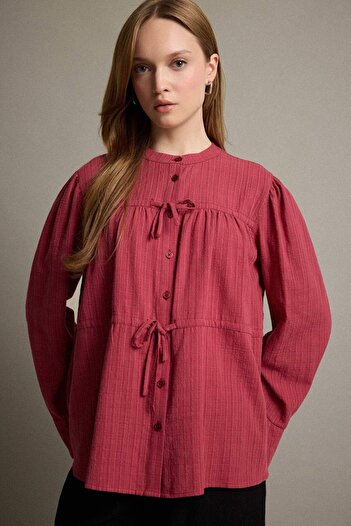 DeFacto Regular Fit Crew Neck Flared Cotton Long Sleeve Tunic F9042Ax25Au