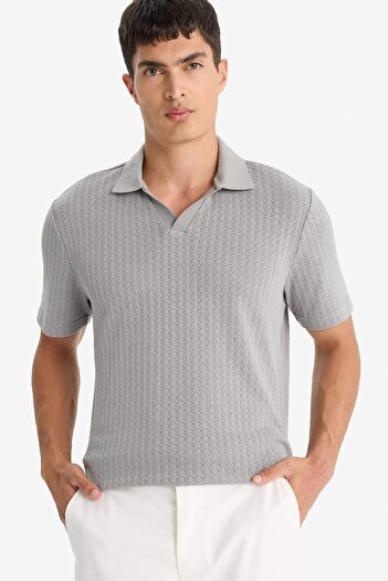 DeFacto Knitwear Look Polo Neck Short Sleeve T-Shirt F4316Ax25Au
