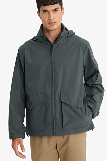 DeFacto Waterproof Regular Fit Stand Collar Zippered Inner Pocket Jacket E8893Ax25Au