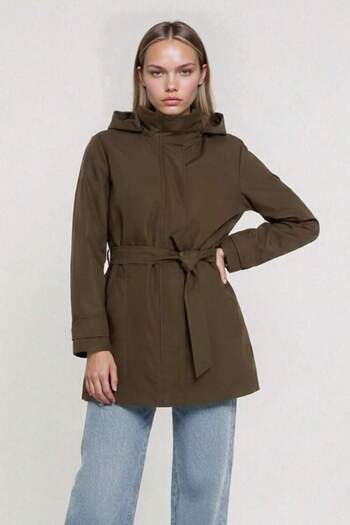 DeFacto Regular Fit Hooded Belted Trench Coat E8582Ax25Au