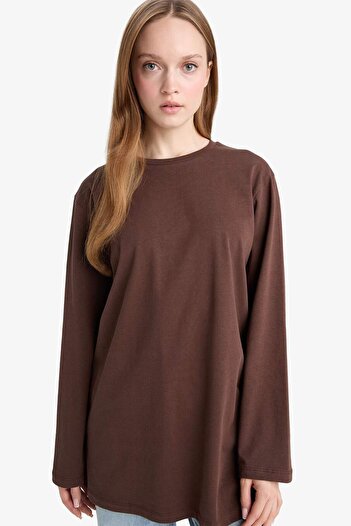 DeFacto Regular Fit Crew Neck Long Sleeve T-Shirt Tunic D4897Ax25Au