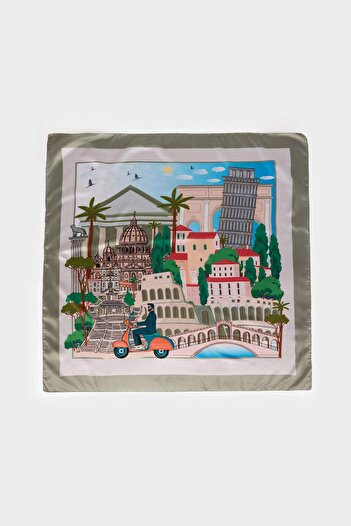 DeFacto Women's Italy Themed Scarf G0801Axns