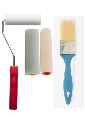Karaaliler Non-Marking Silk Brush Extra Strong No: 1.5 + Sponge Roller Set 10 Cm + Spare + Velvet Spare 10 Cm