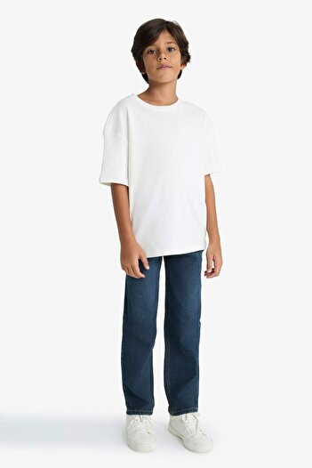 DeFacto Boy's Straight Fit Straight Leg Jean Trousers F0455A825Au