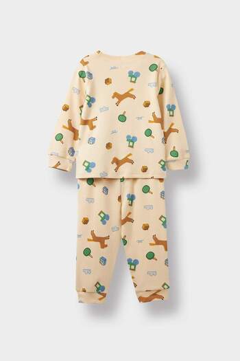 DeFacto Erkek Bebek Pijama Takımı Desenli Uzun Kollu Üst Uzun Alt F0531A525AU
