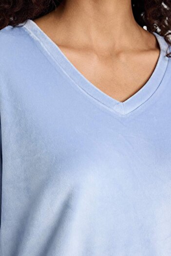 DeFacto Pijama Takımı Regular Fit Uzun Kollu Velur Üst Kareli Uzun Alt-Fall in Love E7278AX25AU