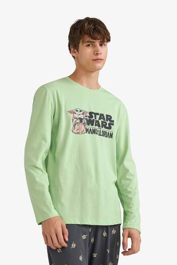 DeFacto Star Wars-Mandalorian Pijama Takımı Uzun Kollu Üst Uzun Alt F7497AX25AU