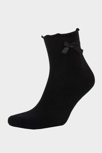 DeFacto Women's Ribbon 3-Piece Cotton Socks F5472Axns