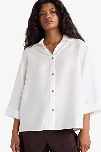 DeFacto Overshirt Fit Collar Long Sleeve Shirt F4767Ax25Au