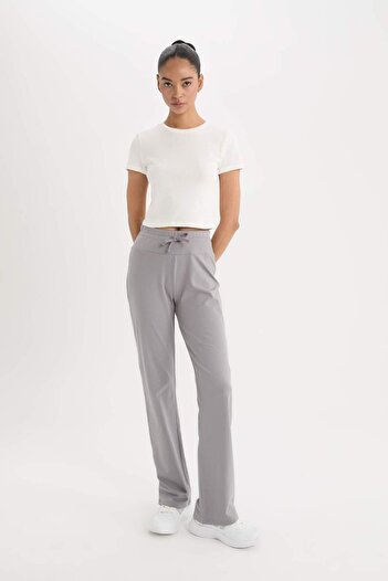 DeFacto DeFactoFit Flare Fit Yüksek Bel İspanyol Paça Sporcu Pantolon D9323AX25SP