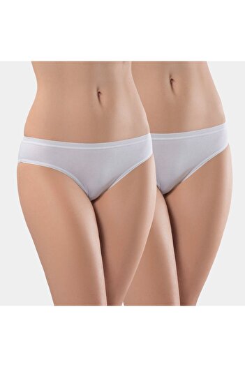 TÜREN Women's Lycra 2-Piece Cotton Bikini Panties 230/White