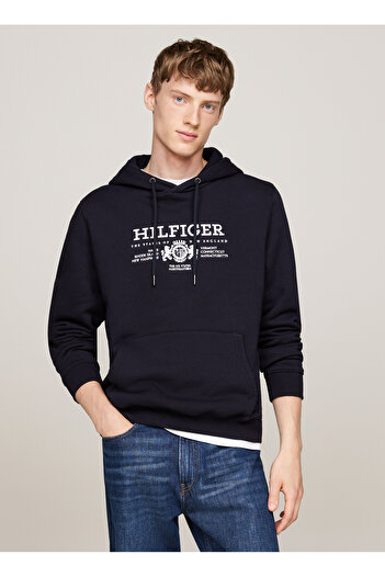 Tommy Hilfiger Ανδρικό φούτερ με κουκούλα μπλε MW0MW35527DW5