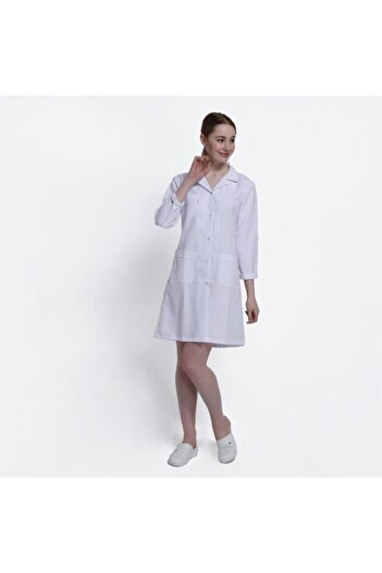 ONURTEKS İŞ ELBİSELERİ Onurteks Women Classic White Doctor Coat Nurse Pharmacist Teacher Laboratory Alpaca Fabric