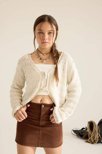 DeFacto Girl's V-Neck Knitwear Cardigan F7312A825Au
