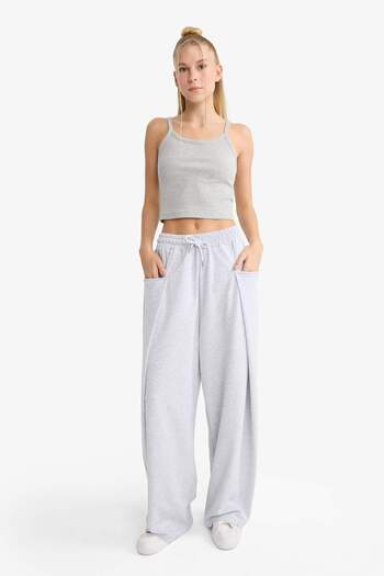 DeFacto Coool Barrel Fit Buy Lace-Up Wide Leg Sweatpants F8745Ax25Au