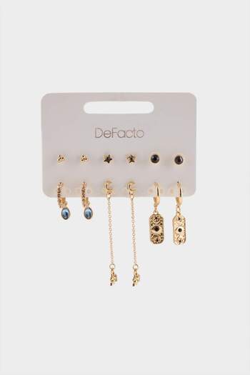 DeFacto Women's 6-Piece Gold Earrings F6619Axns