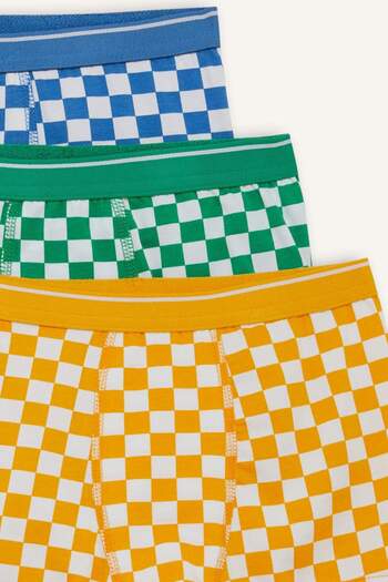 DeFacto Erkek Çocuk Dama Desenli 3'lü Boxer F7730A825AU