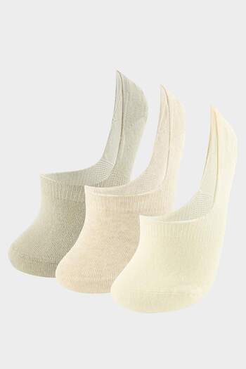 DeFacto Women's Invisible 3-Piece Cotton Ballerina Socks T6922Azns