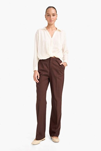 DeFacto Regular Fit Shirt Collar Cotton Long Sleeve Blouse F9998Ax25Au