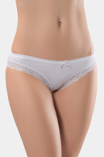 TÜREN Bikini cu volane din lycra pentru femei (pachet de 2) 238/alb