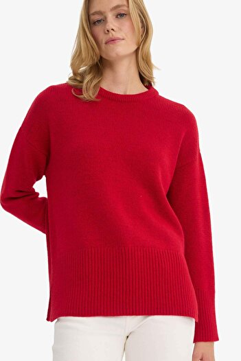 DeFacto Oversize Wide Fit Crew Neck Knit Sweater F5419Ax25Wn