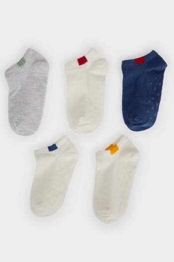 DeFacto Baby Boy Anti-Slip Sole 5-Piece Cotton Booties Socks F6715A5Ns