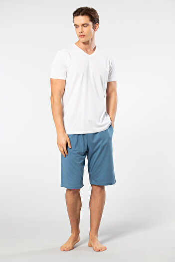 Cacharel Men's 2193/White Short Sleeve Modal Bermuda Suit