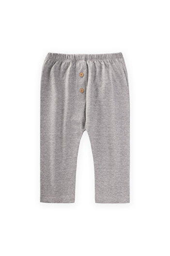 Cigit 0-3 Years Gray Melange Baby Tracksuit