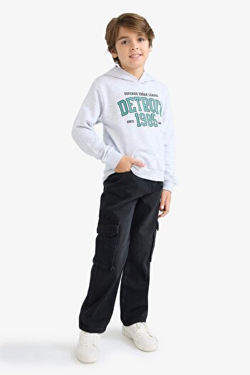 DeFacto Erkek Çocuk Kapüşonlu Baskılı Sweatshirt F2846A825AU