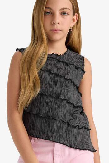 DeFacto Girl's Wrap Sleeveless Blouse G0167A825Hs