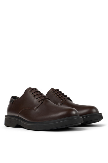 CAMPER Dark Brown Men's Leather Classic Shoes Norman